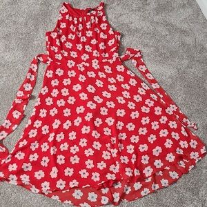 12 Chelsea Rose Halter Dress Red